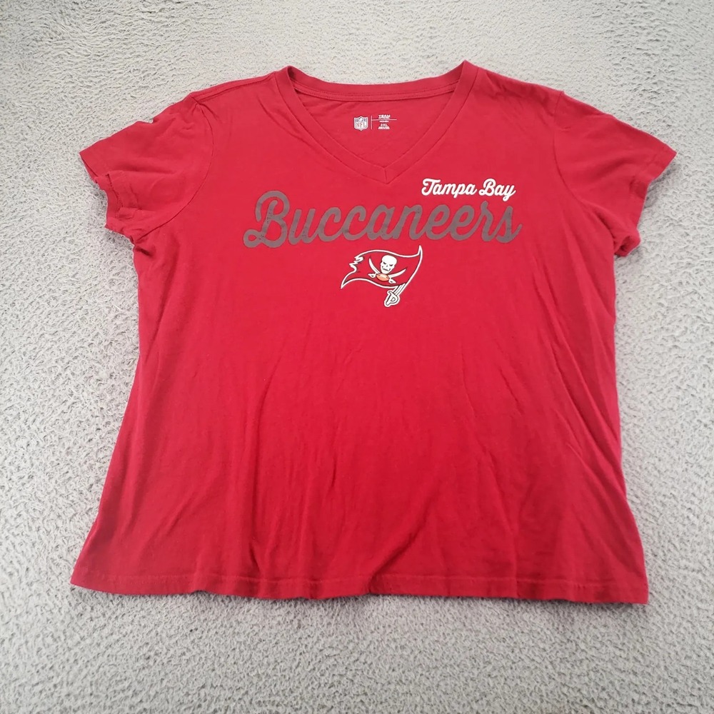 NFL Team Apparel Shirt Womens 2XL Tampa Bay Buccaneers‎ V-Neck